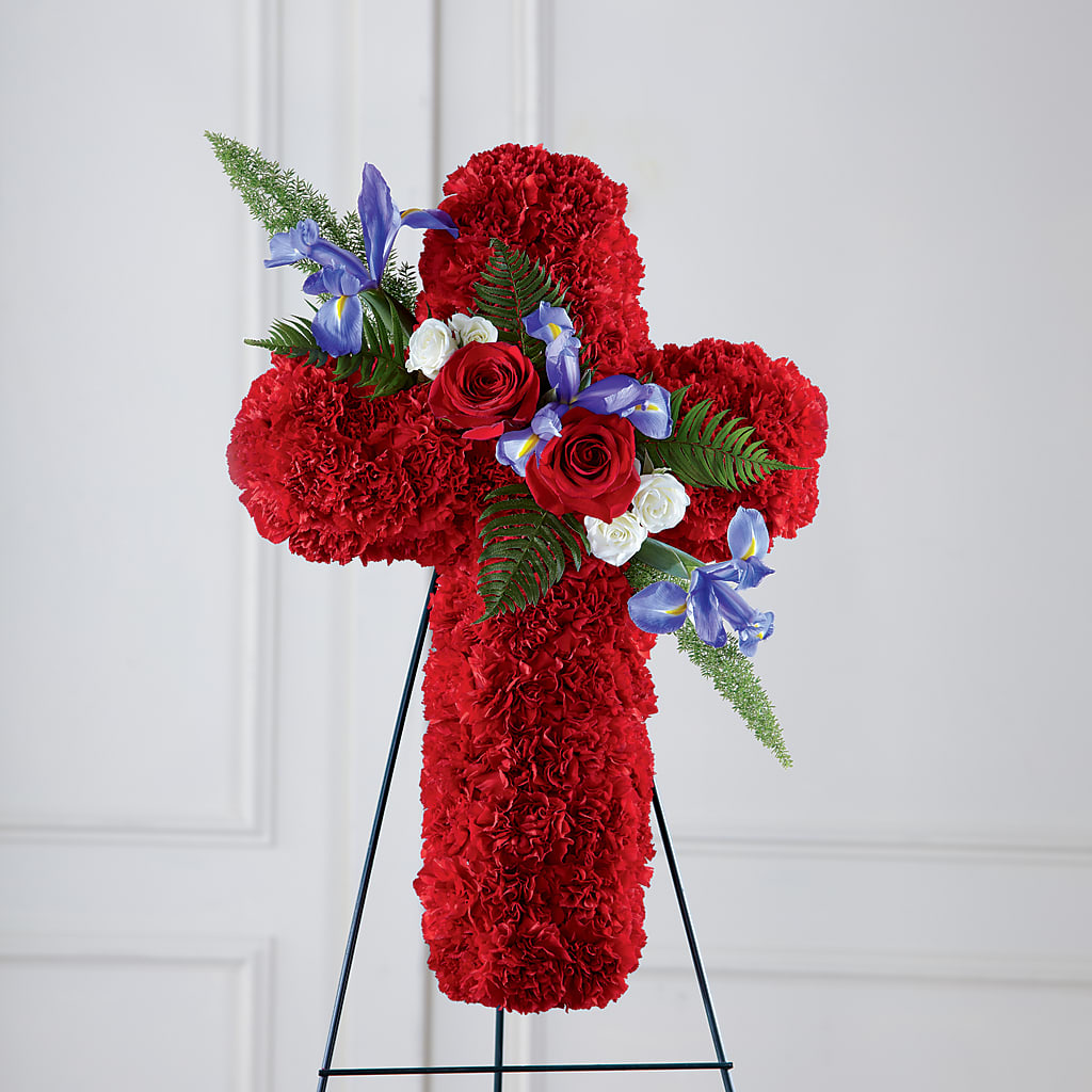 Faithful Hero Floral Cross – Foryouflower.com, Tontitown AR