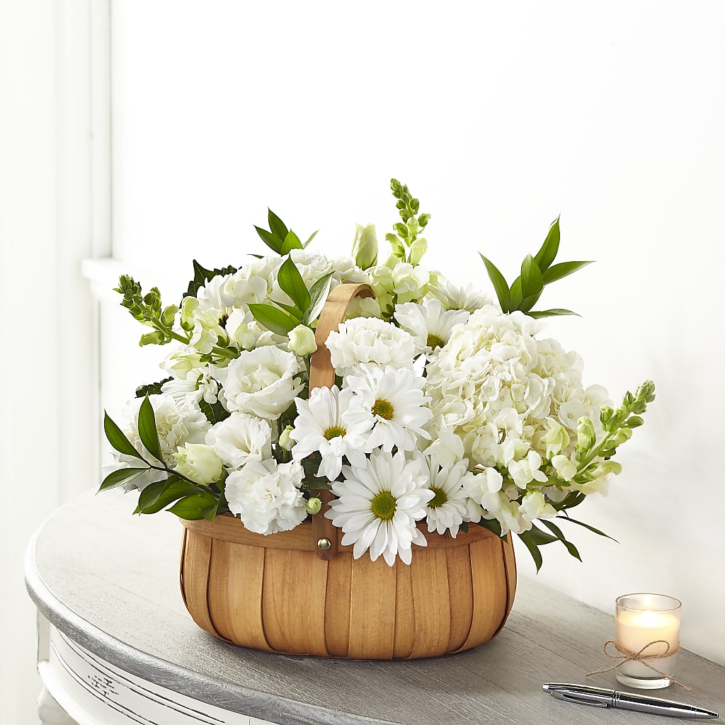 Pure Ivory Basket – Foryouflower.com, Tontitown AR