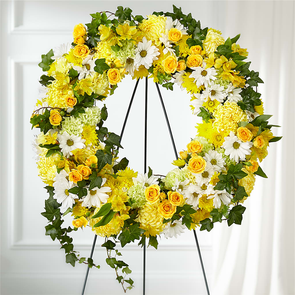 Golden Remembrance Wreath – Foryouflower.com, Tontitown AR