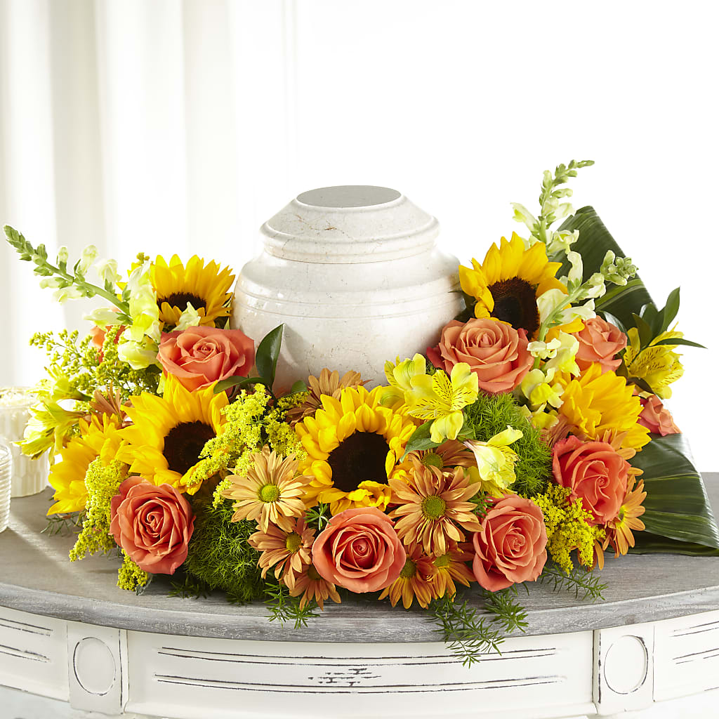 Faithful Sunflower Cremation Adornment – Foryouflower.com, Tontitown AR