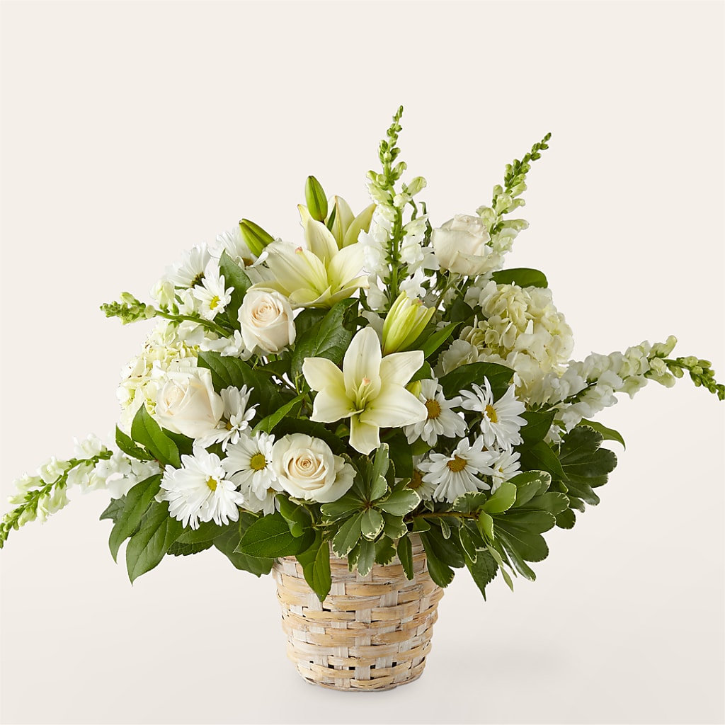 Ivory Elegance Floral Basket – Foryouflower.com, Tontitown AR