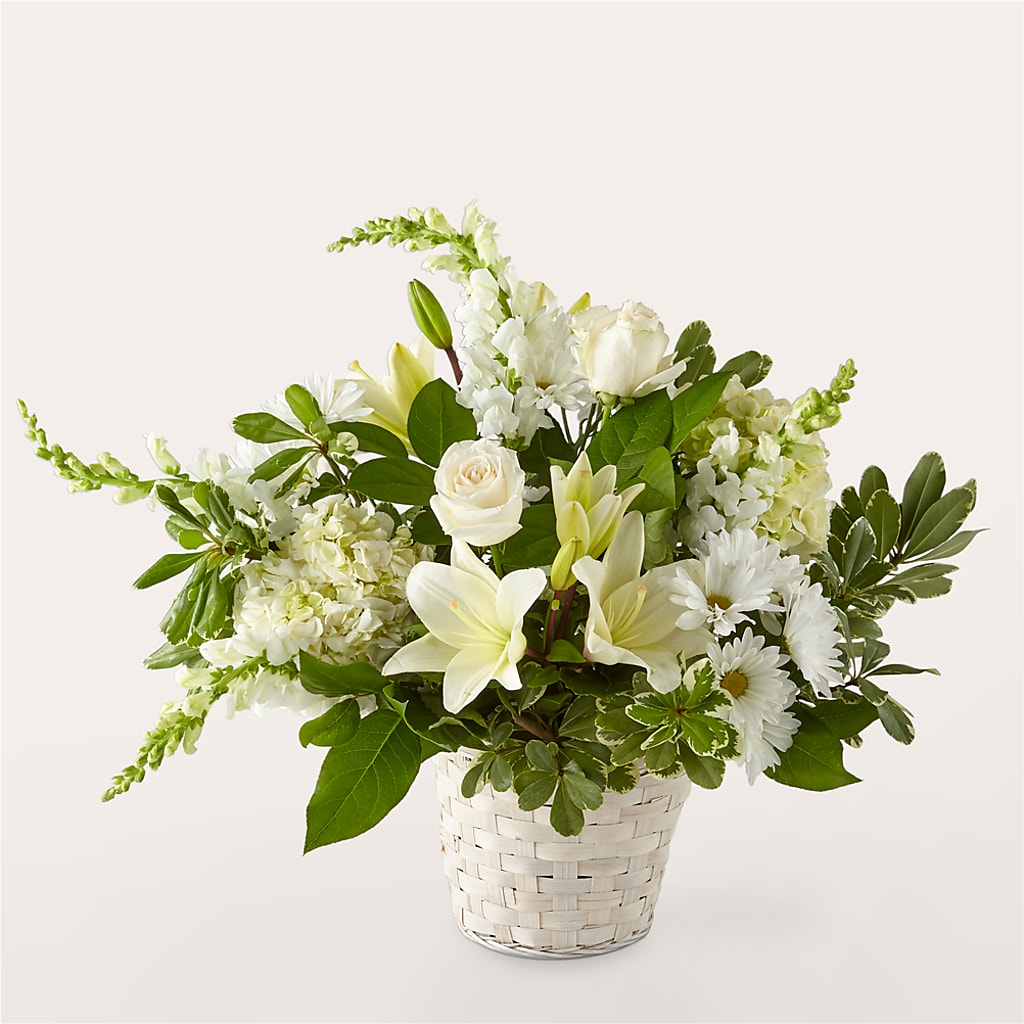 Ivory Elegance Floral Basket – Foryouflower.com, Tontitown AR