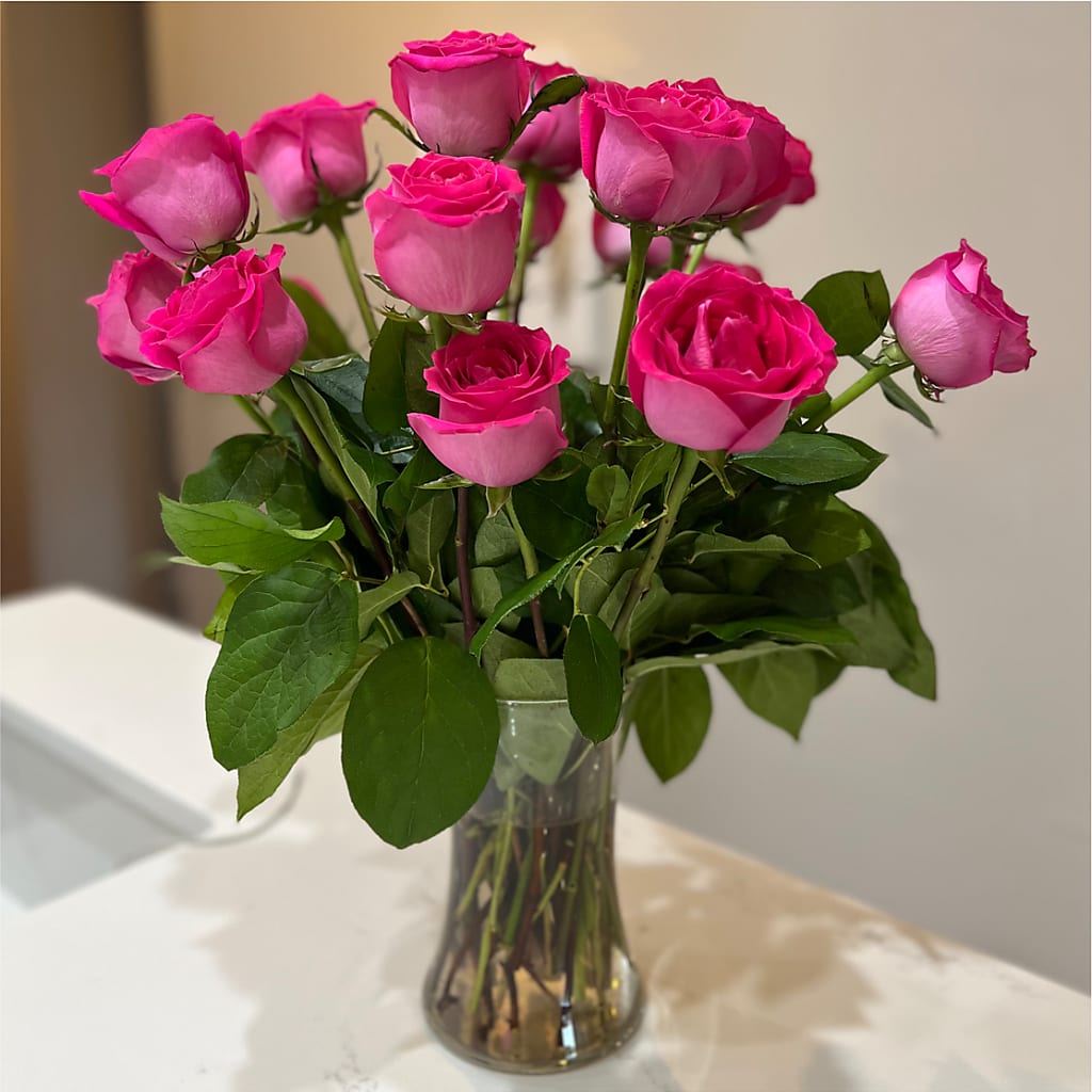 Long Stem Pink Rose Bouquet –  Foryouflower.com, Tontitown AR