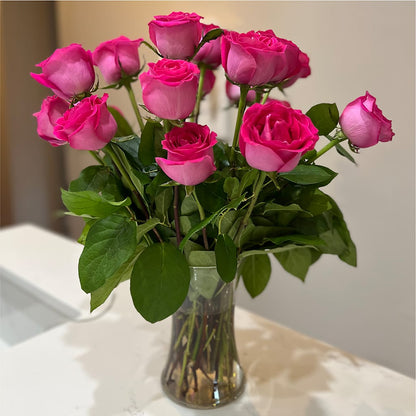 Long Stem Pink Rose Bouquet –  Foryouflower.com, Tontitown AR