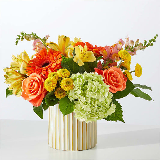 Autumn Sunshine Bouquet with Ivory Vase –  Foryouflower.com, Tontitown AR