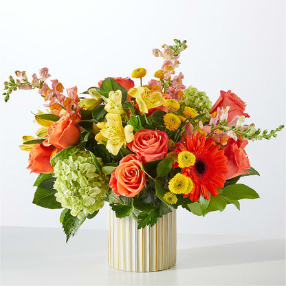 Autumn Sunshine Bouquet with Ivory Vase –  Foryouflower.com, Tontitown AR