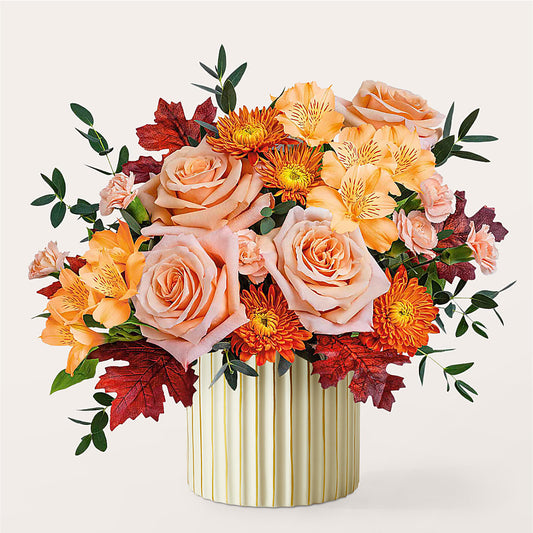 Spiced Latte Bouquet with Ivory Vase –  Foryouflower.com, Tontitown AR