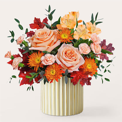 Spiced Latte Bouquet with Ivory Vase –  Foryouflower.com, Tontitown AR